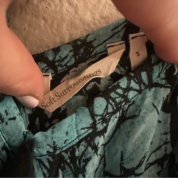 Soft Surroundings Blue Asymmetrical Maxi Tank Dress Bohemian Tie Dye Size Small - Picture 5 of 9